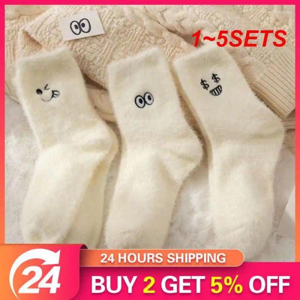 Donne calzini da 1-5 set Womens Super morbido e confortevole inverno Peludo bianco