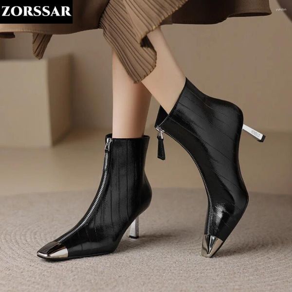 Boots 2024 Stile Classic Fashion Design Woman Donna Caviglie Stiletto Teli Punta Domenne Donne di Shoe di qualità