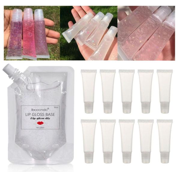 100 ml transparente de brilho labial Óleo Lip Gloss Diy Gel Hidratante Versagel com Tubos Recipiente 10G9190858