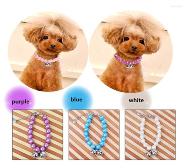 Hundekleidung Haustier Prinzessin Halskette Party Katze und liefert kleine Glockenimitation Perlenschmuck