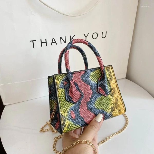 Omuz çantaları moda yılan baskısı retro mini kadın çanta habercisi el çantası cüzdanlar ve el çantaları lüks
