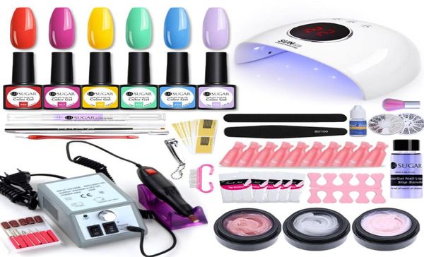 Ur Sugar Manicure Kit Gel unghie con lampada per chiodo a LED 20000 giri / min macchina per trapano kit arte acrilico attrezzi art99923090