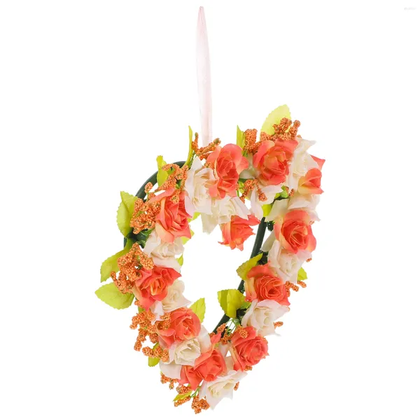Декоративные цветы искусственные винтажные свадебные украшения в форме сердца Стена венок на висящем орнаменте