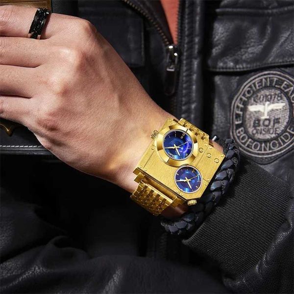 Наручительные часы OULM 5024 Уникальный дизайнерский бренд роскошный бренд мужские бренды из нержавеющей стали Big Dial Quartz два часового пояса военное запястье D240430