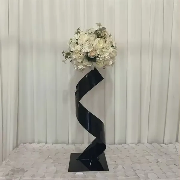 Decorazione per feste 10 pezzi) 4pcsflower Tower Black Metal Vase Wedding Centrotavola per tavolo