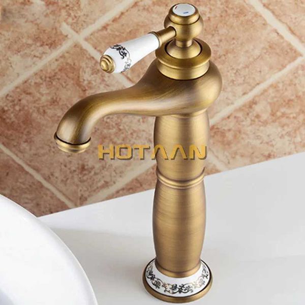 Rubinetti del lavandino del bagno rossi per bacini da bagno mestrò in ottone bronzo antico rame solido rame di lusso in stile europe tap torneiras para banheiro crane yt-5085