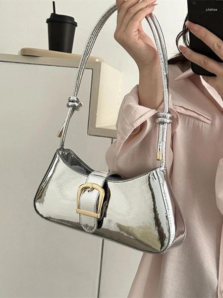 Borse per spalle Nicchia Design Borse per le donne Summer Glossy Glossy Glossy ascelle signore versatili Daily Commuter Bag