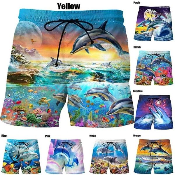 Herren-Shorts Animel Dolphin 3D gedrucktem Sommer und Frauen Street Fashion Casual Hip-Hop Funny Beach Ropa de Hombre