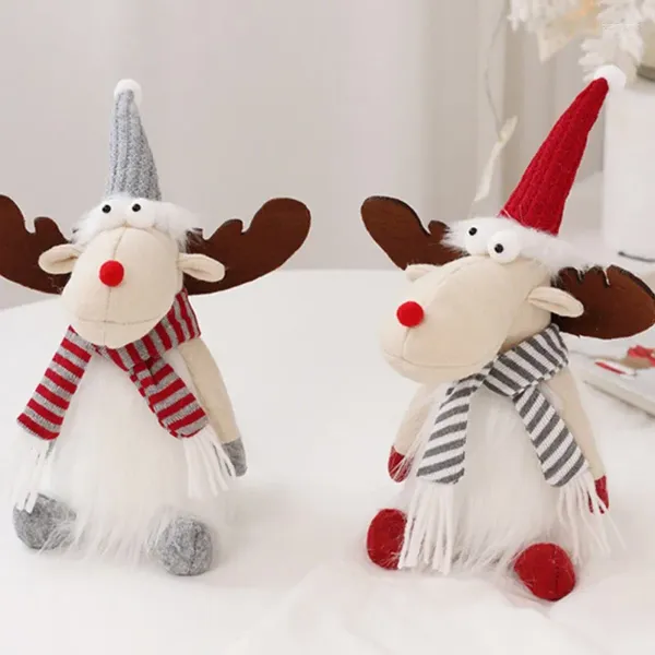 Estatuetas decorativas de natal rena elk elk luxh boneco ornamento para o ano de natal ano presentes decoração de casa