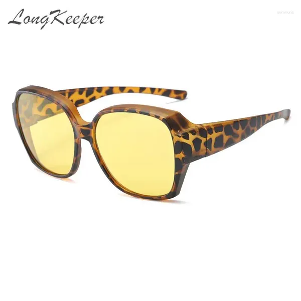 Sonnenbrille polarisierte Nachtsicht Frauen Männer Myopie Brille Vintage Sonne weibliche gelbe Linsen Uv400 Fahrtöne fahren
