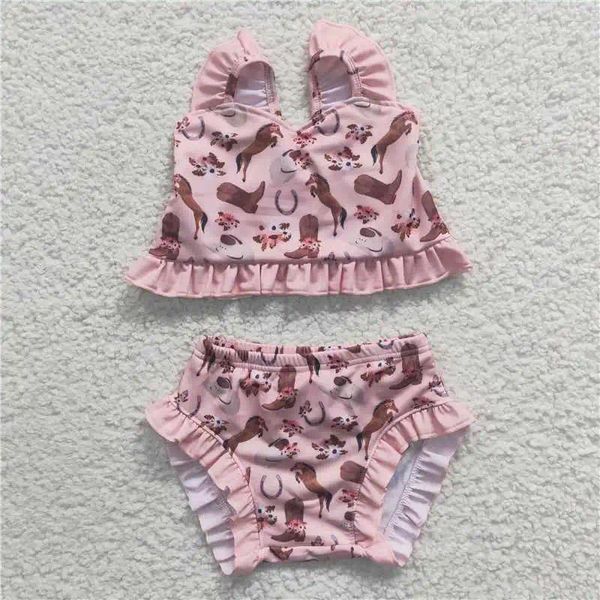 Set di abbigliamento BASCHI BASCHI Stivali Cappello Cappello Pink Swimsuit Set all'ingrosso Bambini da spiaggia abiti da spiaggia Western Styles Western