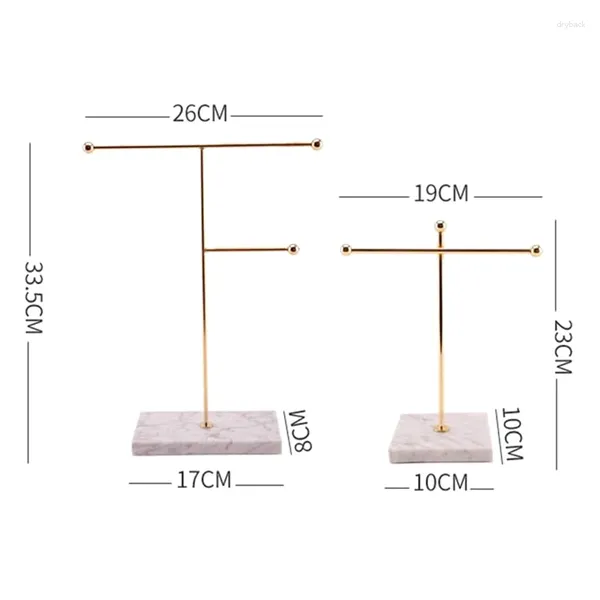 Schmuckbeutel Marmor Basis T-förmige Ohrringe Ring Halskette Watch-Schelfstange Anhänger Display Easy Installation