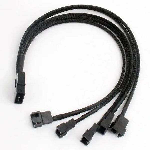 30 см 4PIN IDE MOLEX до 4-портового черного охлаждения охлаждения 3PIN 4PIN SPLITTE SPLITTE