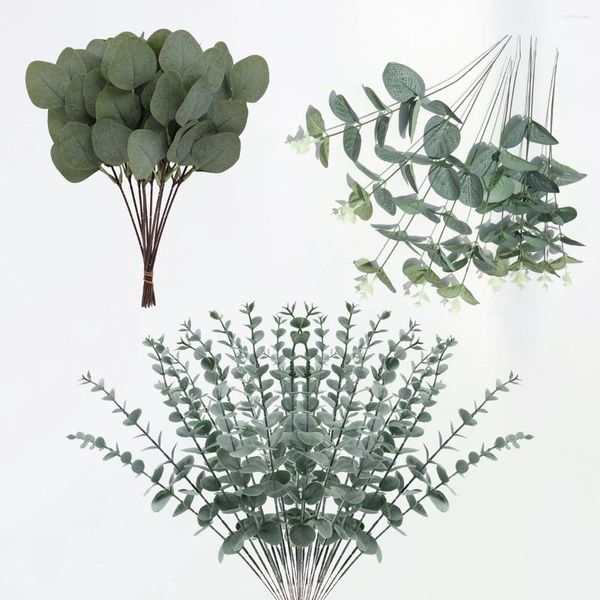 Fiori decorativi set di scatole di stelo verde artificiale per il tavolo da pranzo da sala da pranzo da pranzo da pranzo per fiori per matrimoni da sposa fai da te decorazione per feste