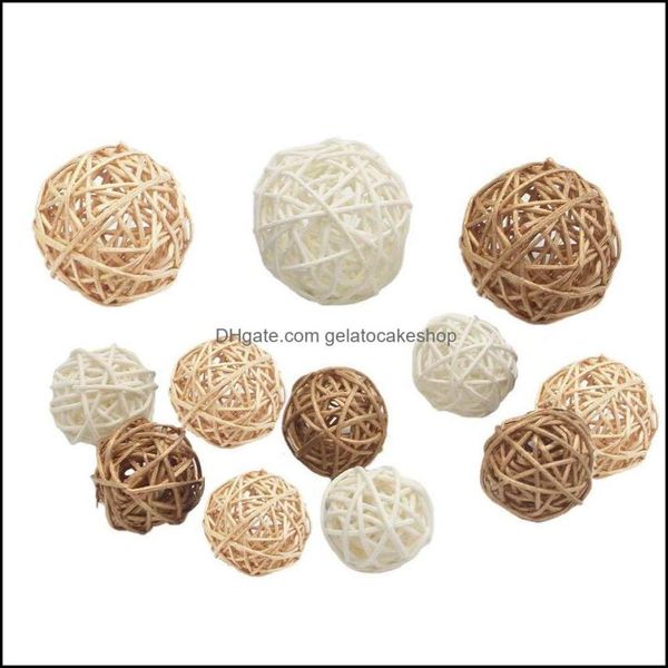 Dekorative Blumen Kränze Festliche Partyzubehör nach Hause Garten handgefertigt Rattan Wicker Ball Rustikale Kugeln Kugeln für Weihnachten WEDDI3196906