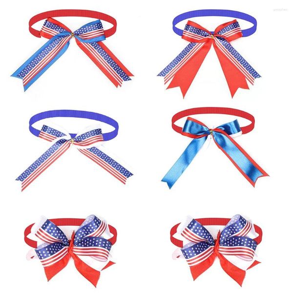 Köpek Giyim 100 PCS Büyük Amerikan Bağımsızlık Günü Ürün Pet Bowties Aksesuarlar Köpekler için ayarlanabilir yaka