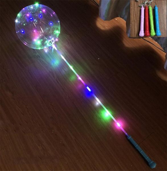 Decoração de festa LED Luminous Bobo Balloon Flashing Light Up Balloons Transparent e luzes de corda de 3m com aperto de mão Christmas To3843272