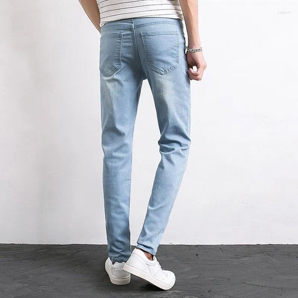 Jeans masculinos de quatro temporadas jeans masculino All-Match Slim Fit Pants Man's Man Classic Daily lápis Algodão Longo