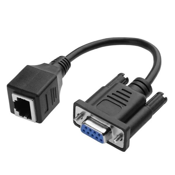 Adaptador masculino a feminino DB9 para RJ45 Cabo RJ45 para DB9 Visor de conector de cabo de rede para o cabo de rede DB9 Extender