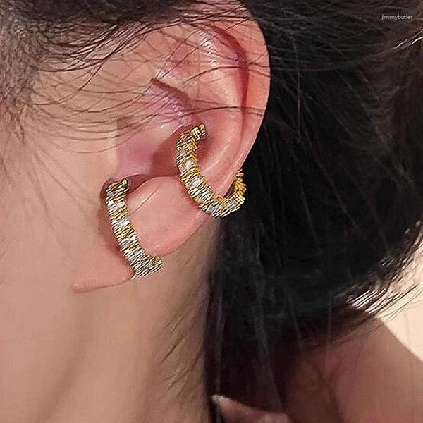 Brincos de backs 2pcs Full Rhinestone Zircon Ear clipe para mulheres sem perfuração C CLIPS DE EAR CLIPS DE EAR CLIPS PRESENTES DE JOIXAS