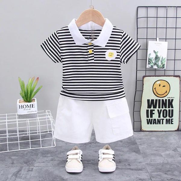 Set di abbigliamento set di vestiti estivi per bambini 2 pezzi di polo pantaloncini per ragazzi outfit casual per le maniche corte per bambini 0-5y