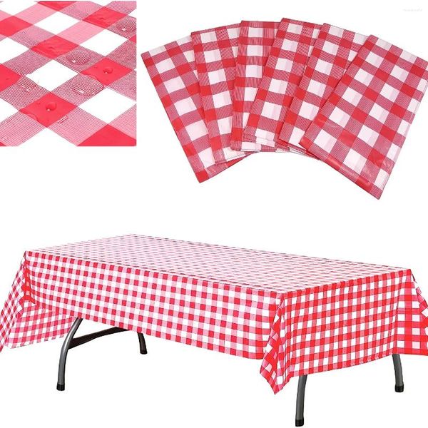 Masa bezi 2pcs/4pcs Ekose masa örtüleri açık piknik doğum günü partisi oda dekorasyonu kırmızı ve beyaz siyah