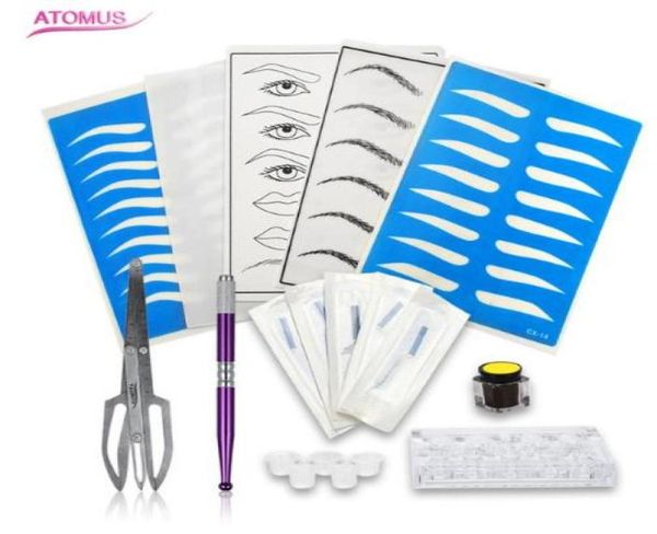 Microblading Eybrow Tattoo Set Beauty Girl Professional 3D Kit de prática de sobrancelha permanente Microbladings PEN8885112