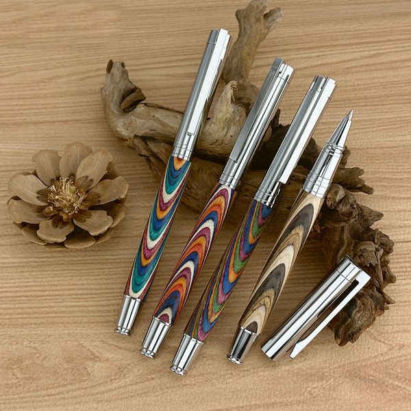 Penna a rulli in legno colorato di alta qualità Heritage specchio rotra specchio in argento tali