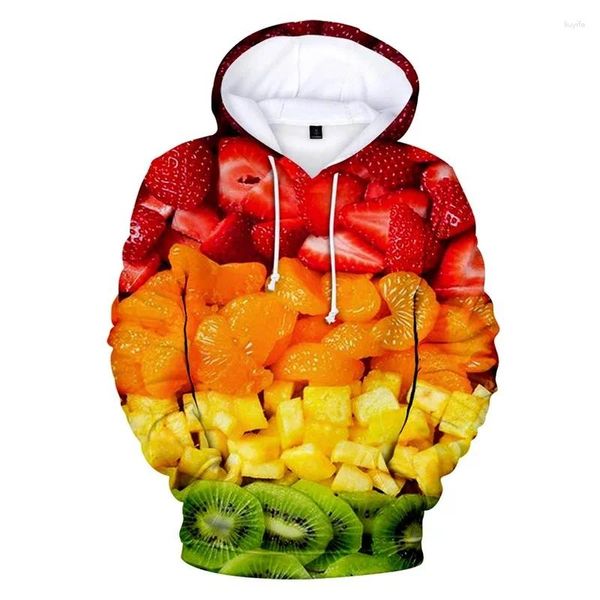 Herren Hoodies 3D Druckfruchtpullover Mode Kawaii Männlich weiblich Hoodie lässig Langarm Harajuku Kapuze -Tops 4xl 2024