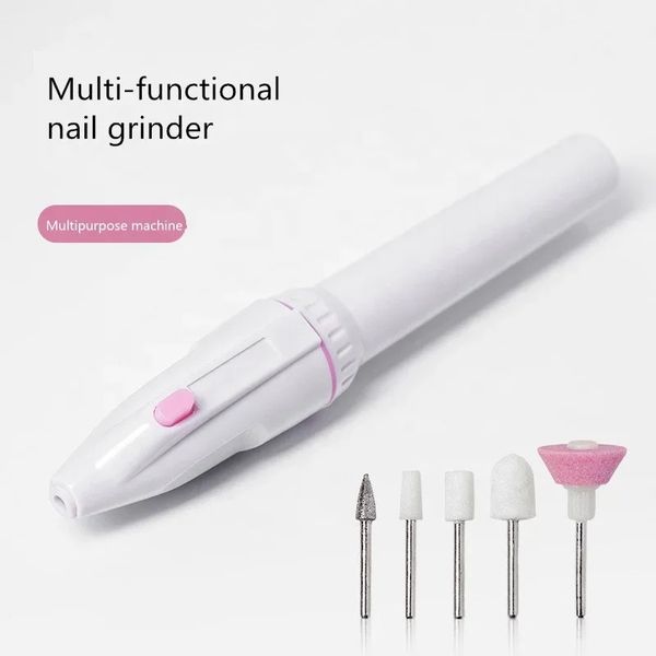 Novo 5 em 1 Mini Mini Elétrico Kit de Ferrilhas de unhas Manicure Pedicure Polishing UNIL ARFINE LIDING FERRAMENTAS DE PENS MÁQUINA PAR