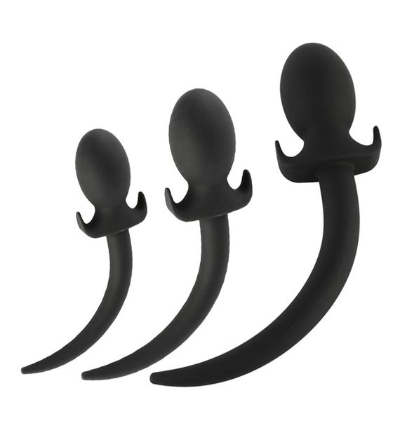 Sex Dog Tail Anal Plug Butt Plugs Silicone Anal Dilator Brinquedos sexuais adultos para massageiro de próstata homem brinquedo anal erótico para mulher Y15789436