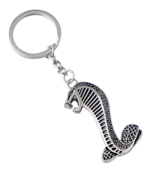 Criatividade Metal Cobra Snake emblema Badge Keychain Key Ring Car Keyring Interior Acessórios2461672