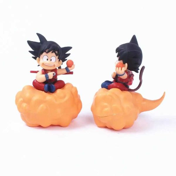 Figuras de brinquedo de ação Anime Z Doll Action Figura Super Saiyan Goku sentado nas nuvens Kawaii Model Gift Kids Hobby Toys Bolo Ornament