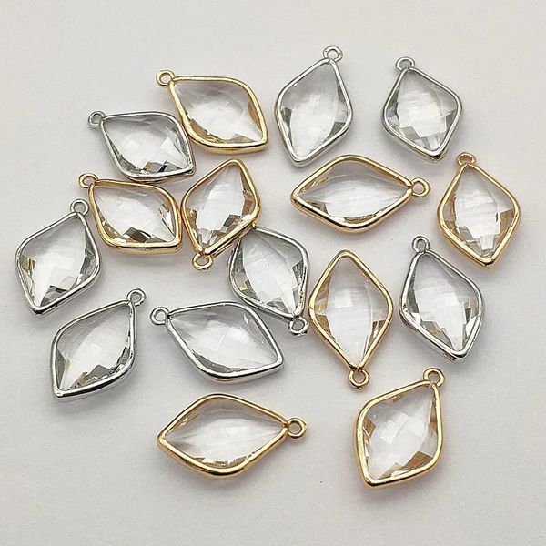 Chegada 24x14mm 50pcs CHARM OVAL DE CRISTAL DE COBER PARA OS ACESSORES DE CARRO DE ERRO MADENTO DIY ACESSÓRIOS DIY JUSEDELRY ACIMENTOS 240429