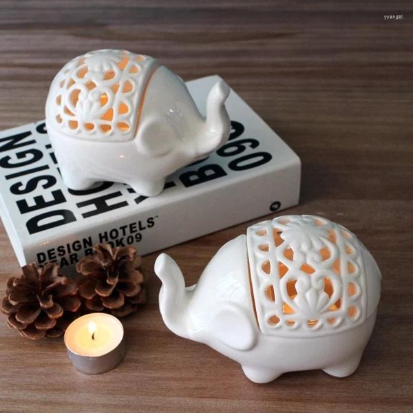 Candele per candele a forma di elefante Desktop per casa con portata con coperchio El Servizio Forniture per matrimoni Decorazione