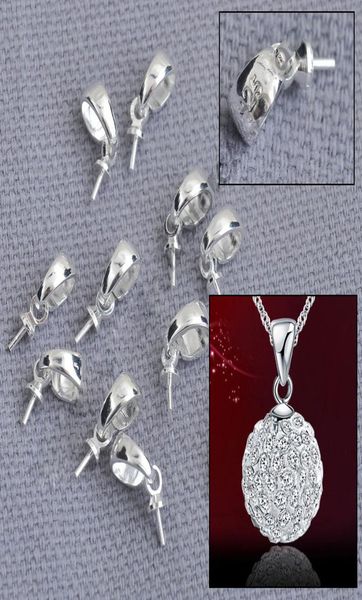 Navio rápido 100pcs sólido 925 Sterling Silver Jewelry Conclícios Copo Conector de fiança de tampa para joias pendentes de miçangas artesanais6916893
