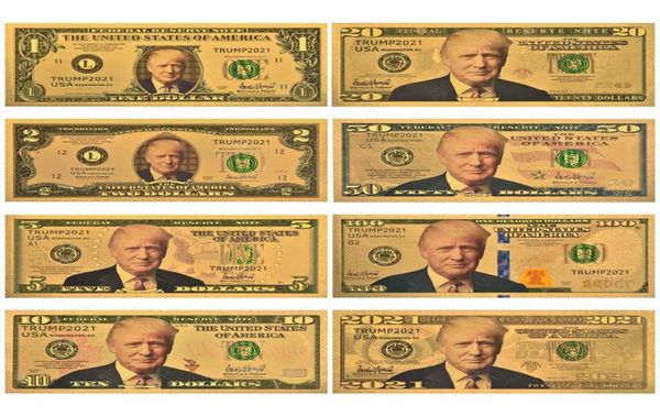 2021 Trump Monete commemorative Gold Foil Banknote 2024 Creative Coins8337859 dell'ufficio della campagna presidenziale