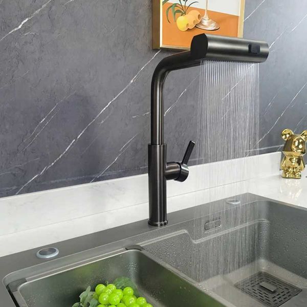 Rigo del lavandino del bagno cucina tiro fuori rubinetto sus404 rubinetto 360 rotazione spruzzatore a doppio spruzzatore caldo mixer acqua fredda tocca