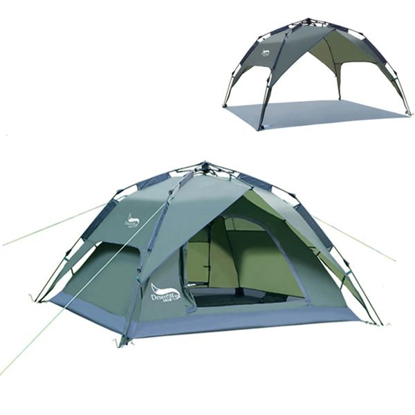 Desert Fox Family Camping Zelt 3 Person Outdoor Automatische Zelte Sofortiger Setup Pop-up 2/3 Wege für Strandwanderweg 240422