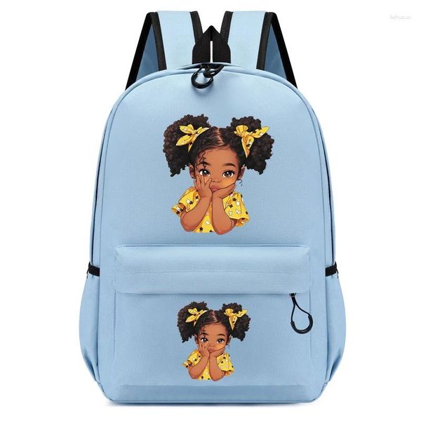 Backpack Children Bagpack Multicolore Black Girl Kindergarten BASS BASS BELLE BASSA AFRO Book Bag Travel School