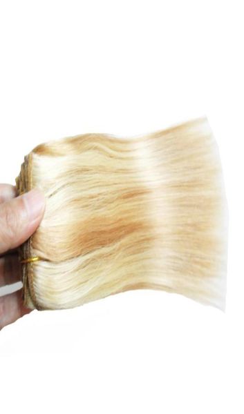 P27613 Bleach Bionde Grade 6A Vergine Brasilian Brasilian Capelli dritti Remy Human Hair Weaves 1pcslotDotDouble Drawnno Sheddin2464244