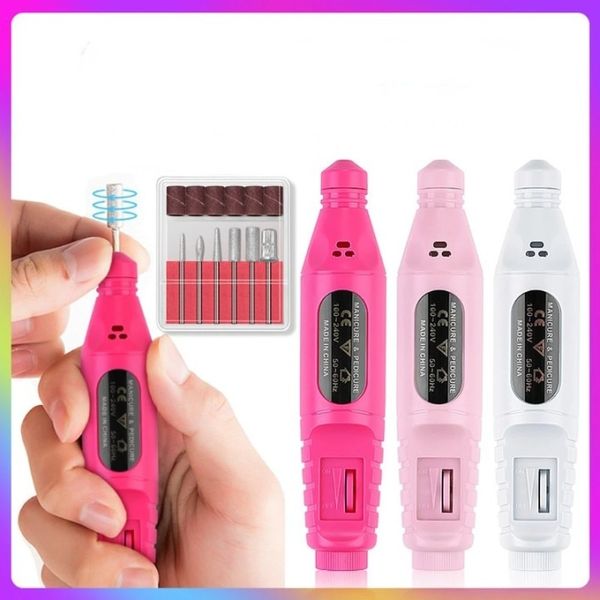 Gel elétrico portátil de perfuração de unhas Remoção para mover cortadores de moagem Manicure e pedicure Manicure Trainer Polhoner Tool Bit seguro de unha