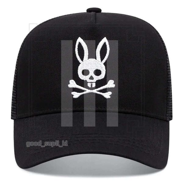 Designer de bolas bonés Bad Bunny Borderys Men Women Trucker Hat Hat Hat Fashion Baseball Caps Shade Mesh Mesh Black and White Beanie 863