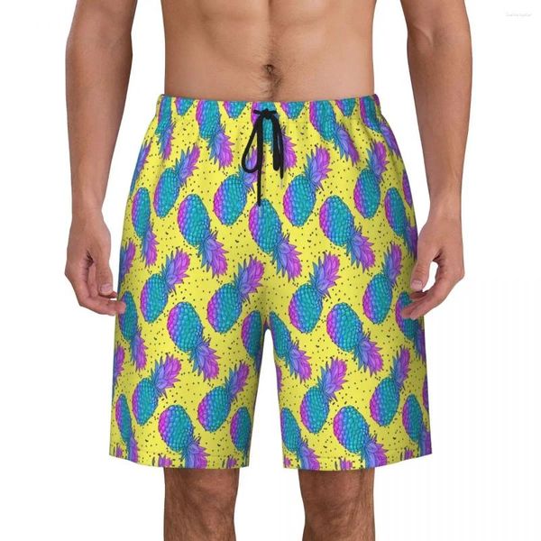 Herren Shorts Männchen Brett Obst Ananas Y2k Funny Beach Trunks 3D -Druck atmungsable Sport Fitness Oversize