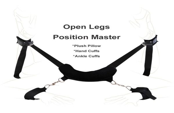 Posizione fetish Master Open Legs cuscino con polsini a mano caviglia BDSM Bondage Restenings imbracatura giocattoli sessuali erotici per coppie 09512433