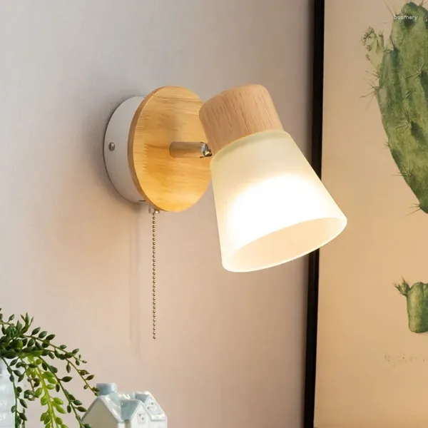 Lampada a parete Light Light Light Glasshade con interruttore Illuminazione interno per camera da letto Dispositiva per la casa decorazione per la casa E27