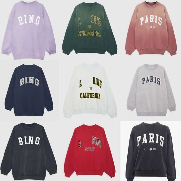 2024 Designer AB Annie Hoodie Bing New Women Fashion Trend Sweatshirt Classic Hot Letter Letra Lavagem Lavanda Purple Logo Caspo Versátil Tops Tops