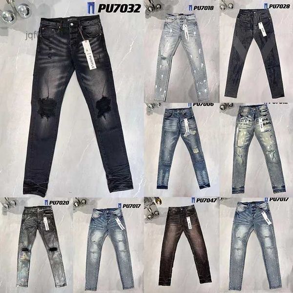 Jeans designer jeans mask skinny desig 55 colori pantaloni lunghi ricamo adesivi ippop rettilinei slim denim dritta streetwear all'ingrosso 29-38 jeans viola tefi