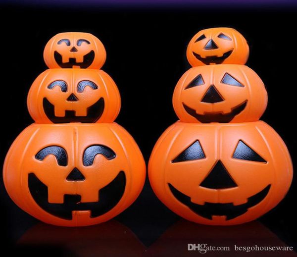 Halloween Candy Candy Pumpkin Light Holiday Pumpkin Plastic Plastic Lanterna Buckets Decorazioni per feste Kids Hallowmas Props Secket BH21650976