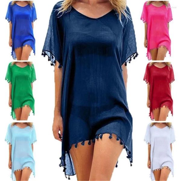 Abiti casual spina da donna albero da donna mini abito estate sexy o collo-galline protezione da nappa a manica corta trasparente abbigliamento da spiaggia vestidos